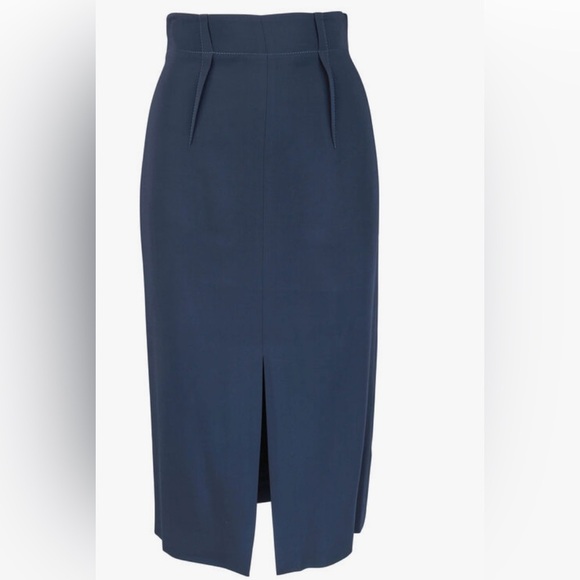Cushnie High Waist Pencil Skirt In Navy Blue Size 12 Amazing Condition! - Picture 2 of 11